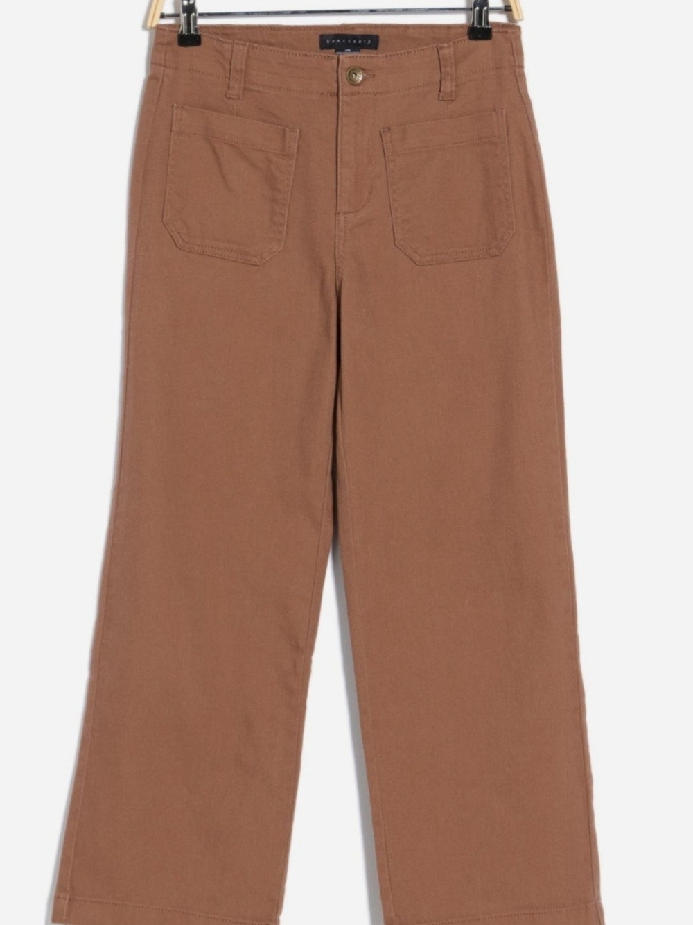 Sanctuary Wide-Leg Utility Pants in Cognac Brown
